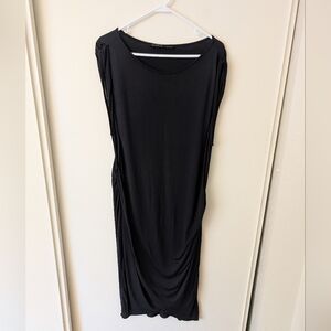 All Saints Womens 10 Black Wrap Dress Modal Contemporary Minimalist Classic